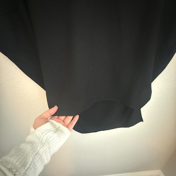 Helmut Lang Top Women’s Knit Black Slub Dolman Lamb Leather Trim Size P - Picture 6 of 10